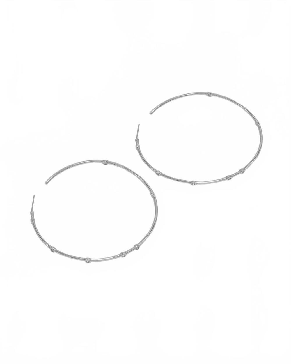 NEW MELINDA MARIA women's big ass hoops 2" earrings in silver